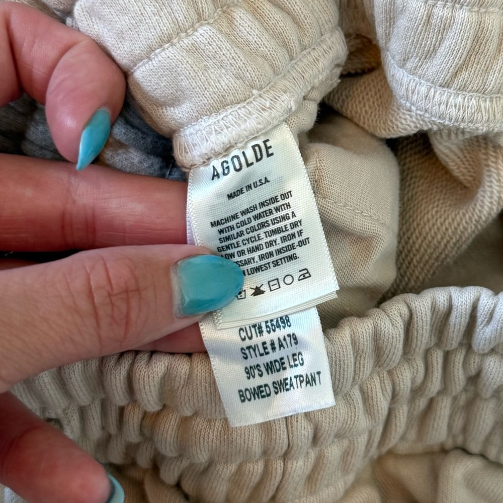 AGOLDE 90’s Wide-Leg Bowed Sweatpants, size S, like new! - Picture 6 of 7